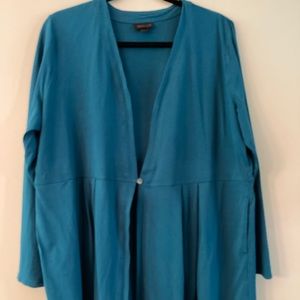 J Jill Wearever pleat cardigan with pockets. Size large